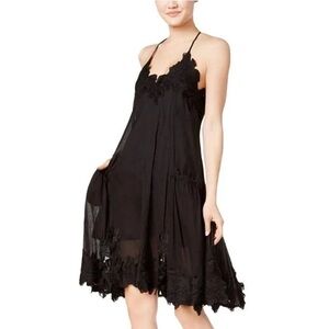 Mare Mare x Anthropologie Finn Lace crochet Trim Slip-on Dress Black Small